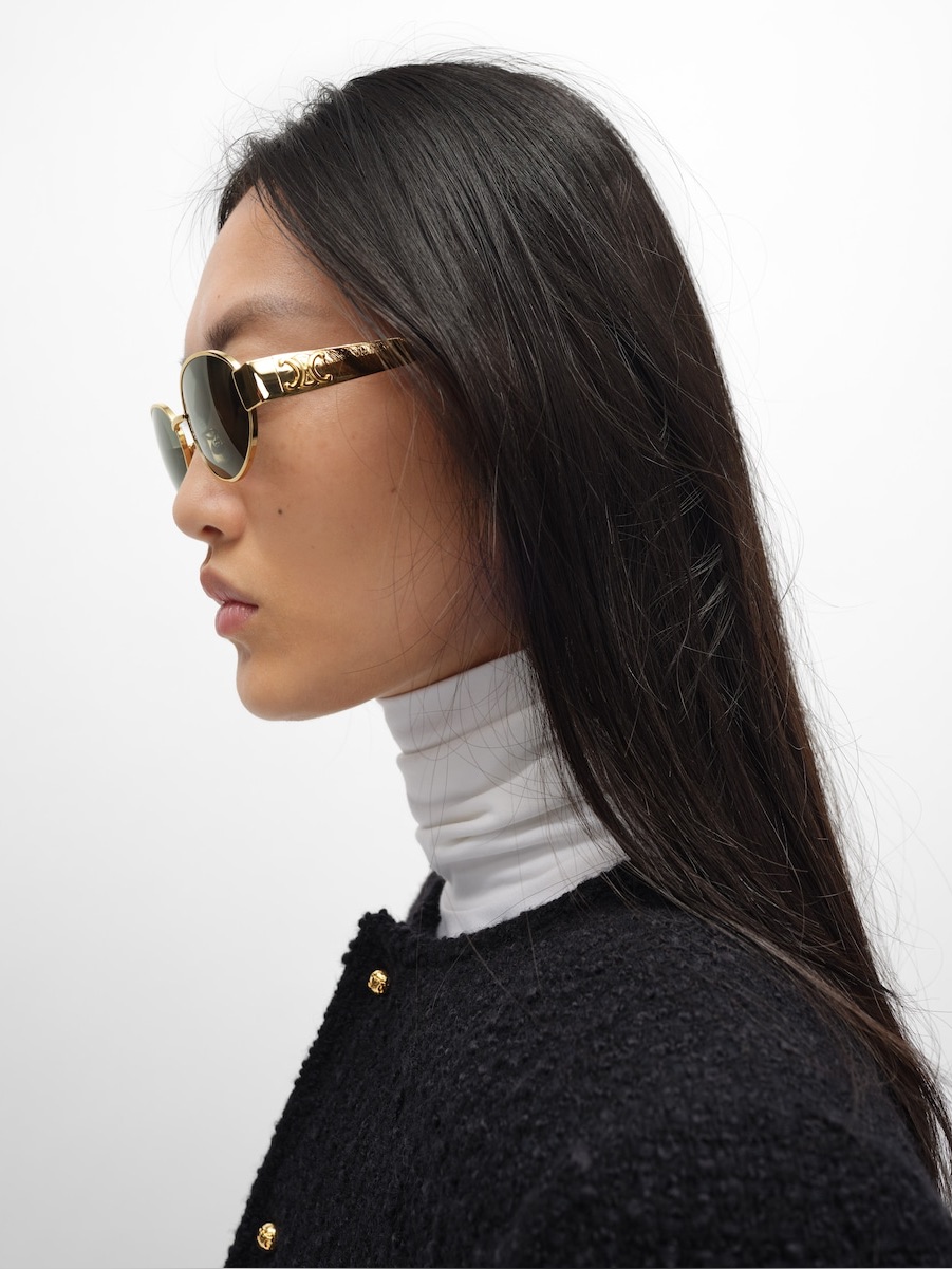 Celine Triomphe Metal 01 Sunglasses In Metal